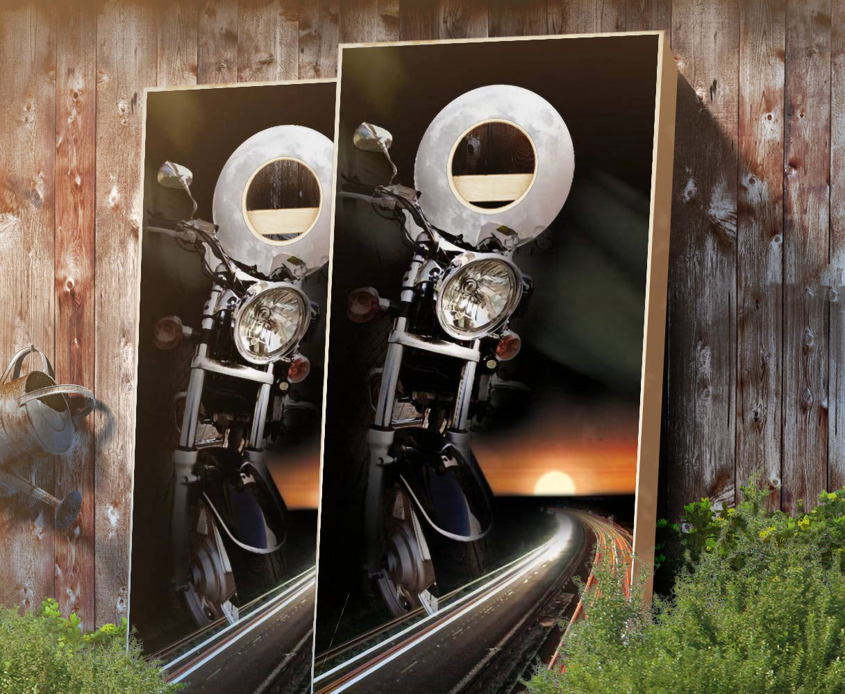 507-MotorcycleRider-cornhole-set